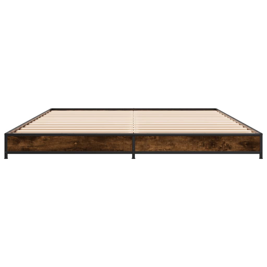 Bed Frame without Mattress Smoked Oak 120x200 cm